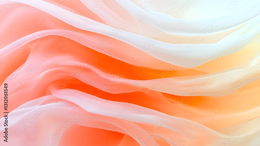 Fototapeta premium Delicate Flow of Soft Fabric in Shades of Pink and White