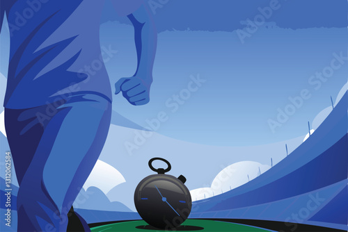 Design a vibrant, motivating graphic for a Monday fitness challenge featuring a determined runner overcoming an obstacle.  Include text "Monday Fitness Challenge".
