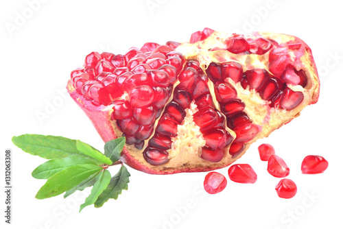 Pomegranate fruit isolated on white
