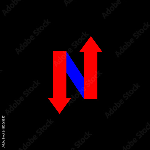 Free Download N letter red and blue arrows - GFXLoad