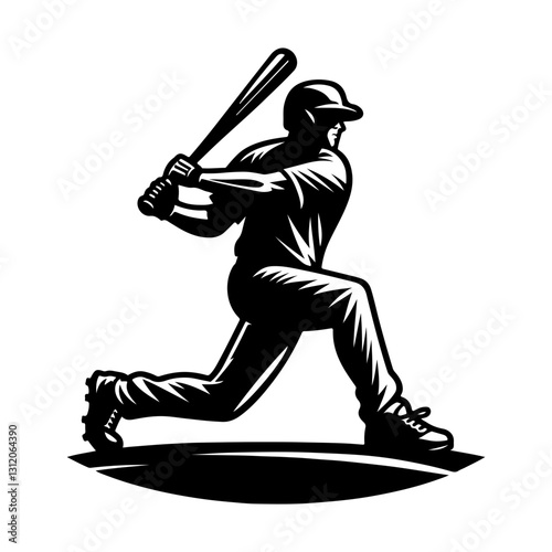 Baseball player vector, Baseball player silhouette vector, silhouette of baseball player pose, A set silhouette of baseball players