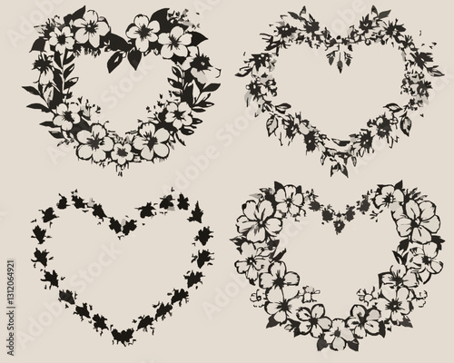 set of heart shaped frames