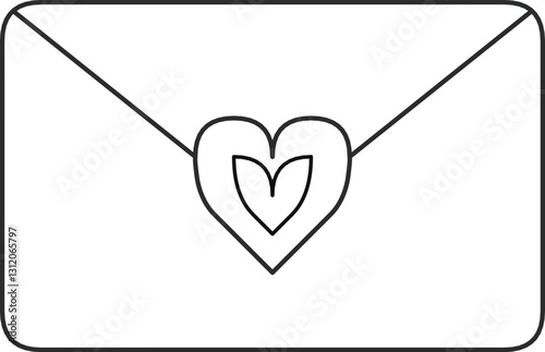 Minimalistic Design of a Sealed Envelope with a Heart Emblem