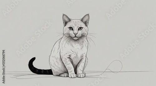 cat on a white background