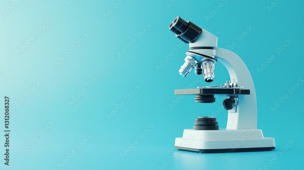 3D Rendered Microscope on Blue Background. Possible Use Scientific Stock Photo 3D Rendered Microscope on Blue Background. Possible Use Scientific Stock Photo
