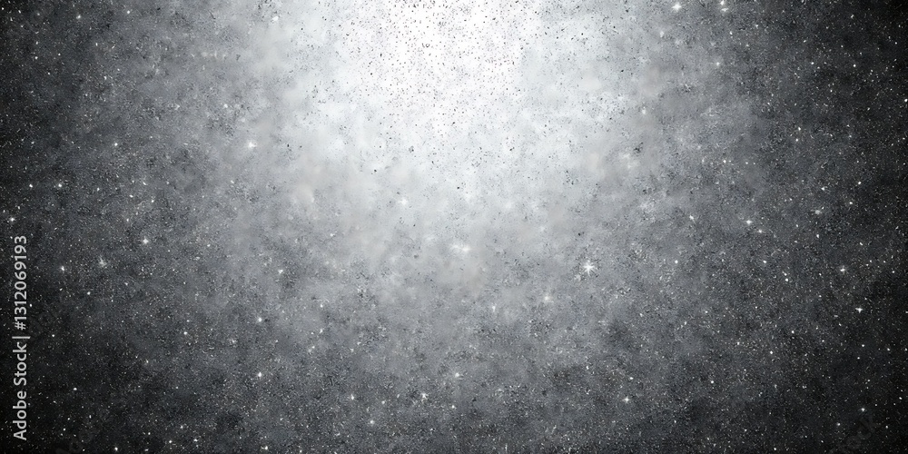 Obraz premium Glimmering, textured grayscale abstract. Light radiates from center. Subtle speckles