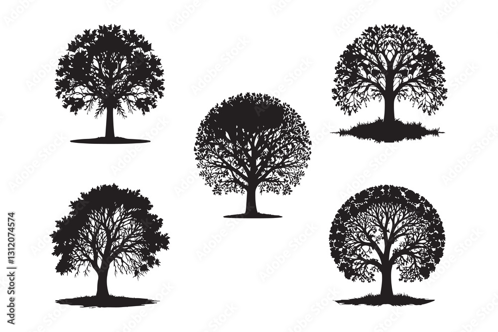 Obraz premium set of trees silhouettes