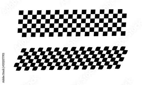 Racing flag vector icon on white background. Checkered flag. start and finish crossed flag. Racing flag.	
