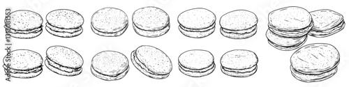 Delicious macarons arranged in a row showcasing their delicate design and unique flavors