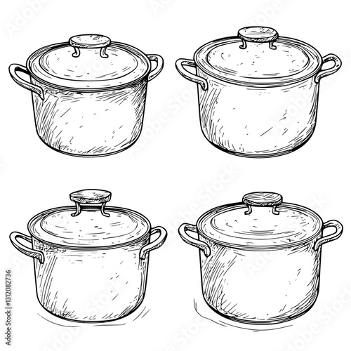 Different styles of cooking pots displayed together, showcasing craftsmanship and utility for home chefs
