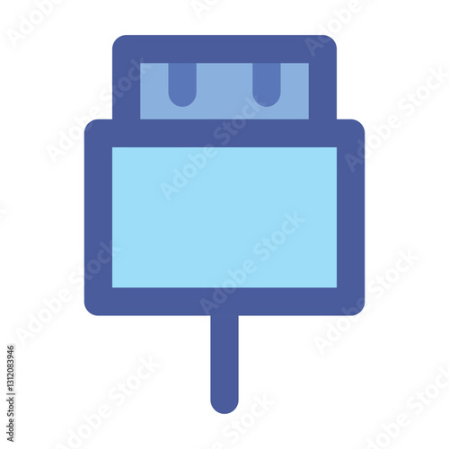 Classic USB-A connector filled line icon