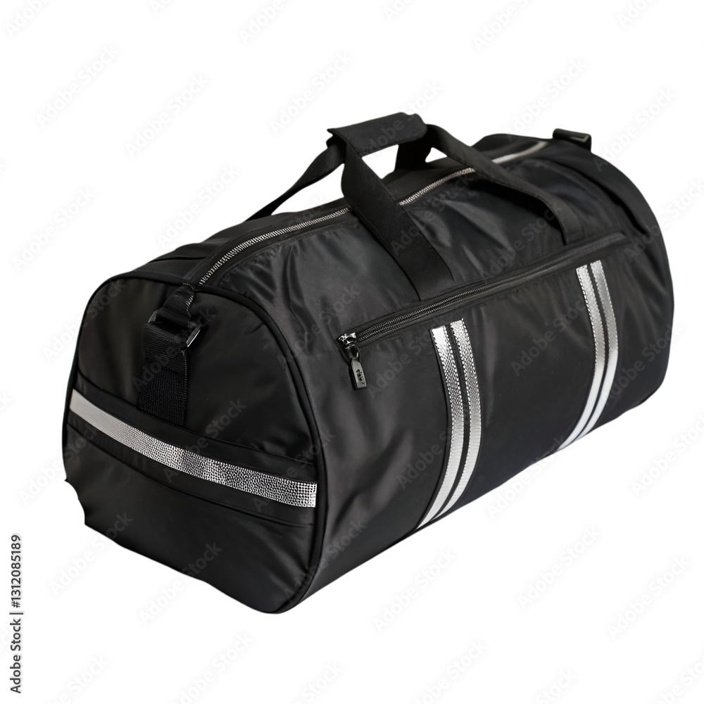 Naklejka premium Black sports bag isolated on transparent background