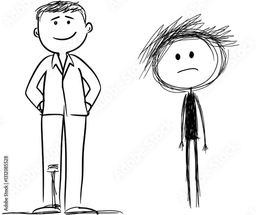 The illustration is a modern cartoon drawing of a stick figure man grasping his knee in pain, representing a health idea