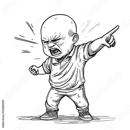 In a vibrant rainbow gradient, a line drawing cartoon portrays a bald man overcome with emotion and crying