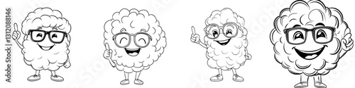 The illustration features a high mascot weed character engaging in various cannabis-related activities, including smoking and rolling