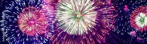 Fireworks explosion, animated website banner. background video