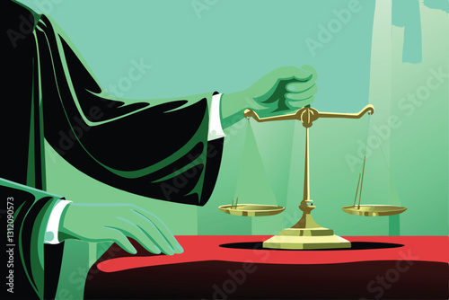 A corrupt judge, in his chambers, secretly accepts a bribe—a briefcase overflowing with cash—from a nervous defendant.  The scene emphasizes moral decay and injustice.