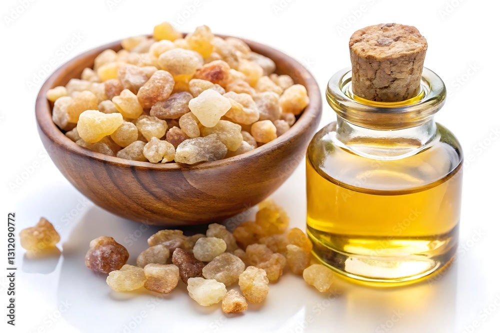 Close-Up of Fresh Frankincense Resin with Incense Close-Up of Fresh Frankincense Resin with Incense