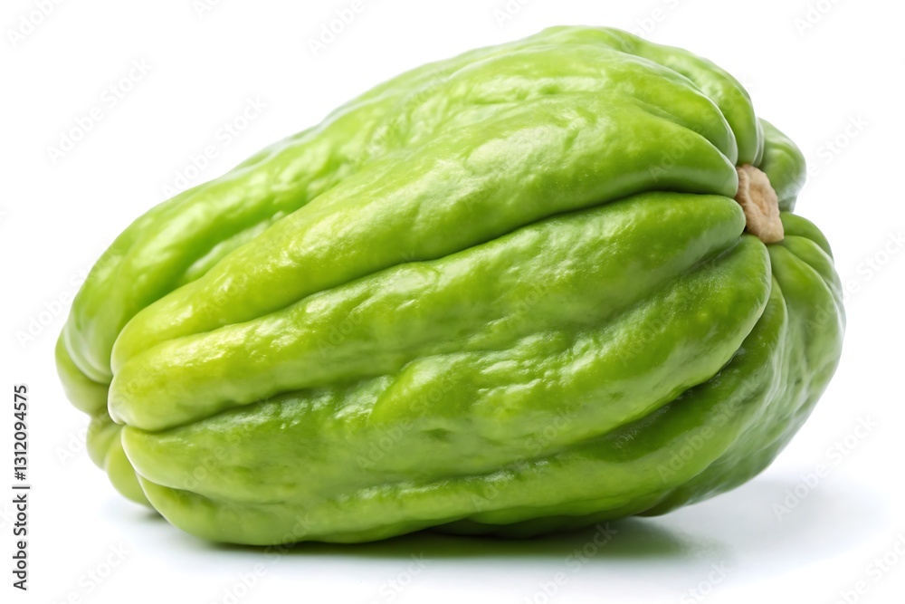 Detailed Image of Fresh Chayote Fruit with Wrinkled Skin Detailed Image of Fresh Chayote Fruit with Wrinkled Skin