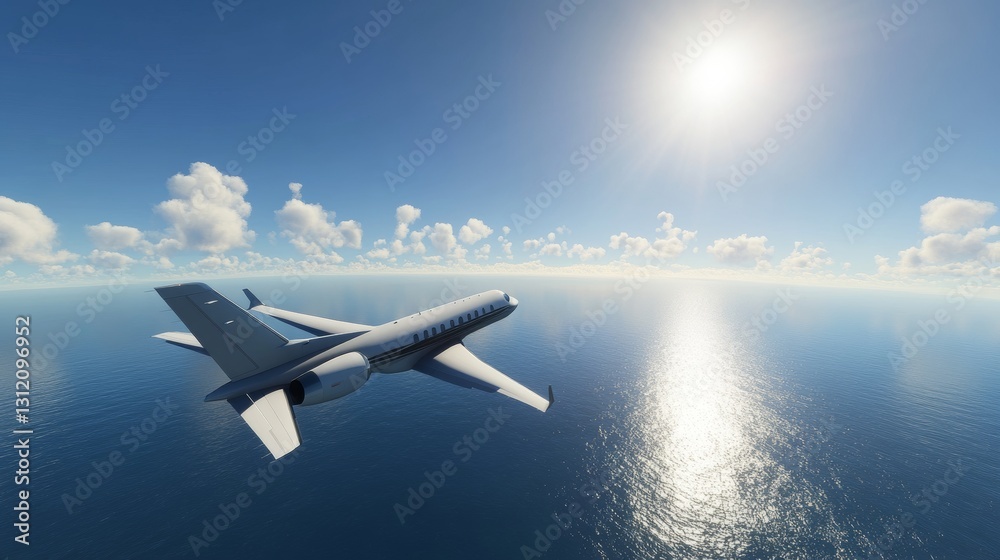 Fototapeta premium plane flying over the sea