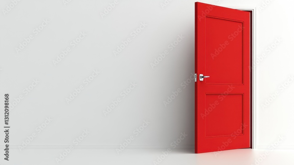 A modern red open door, symbolizing a bold and contemporary approach to interior design. A modern red open door, symbolizing a bold and contemporary approach to interior design.