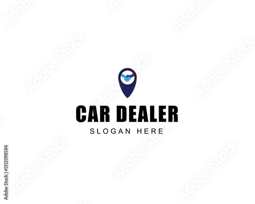 Auto deal vector logo template. This design use hand shake symbol. Suitable for negotiation vehicle business.