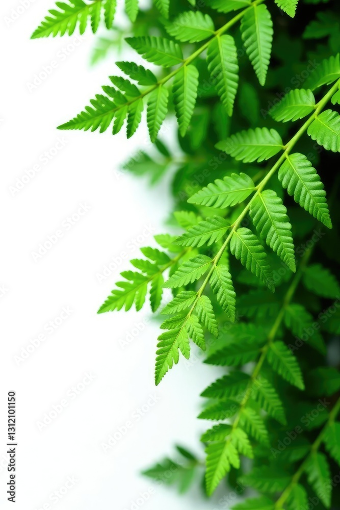lush green ferns isolated on white background, plant, foliage lush green ferns isolated on white background, plant, foliage