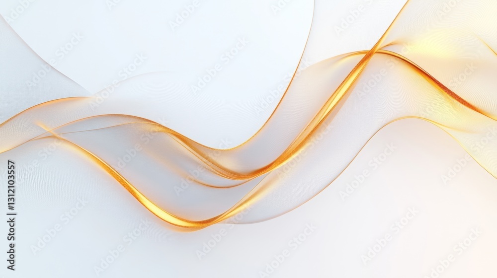 Naklejka premium Crafting fluid gold curves minimalist design studio digital artwork modern workspace aesthetic perspective