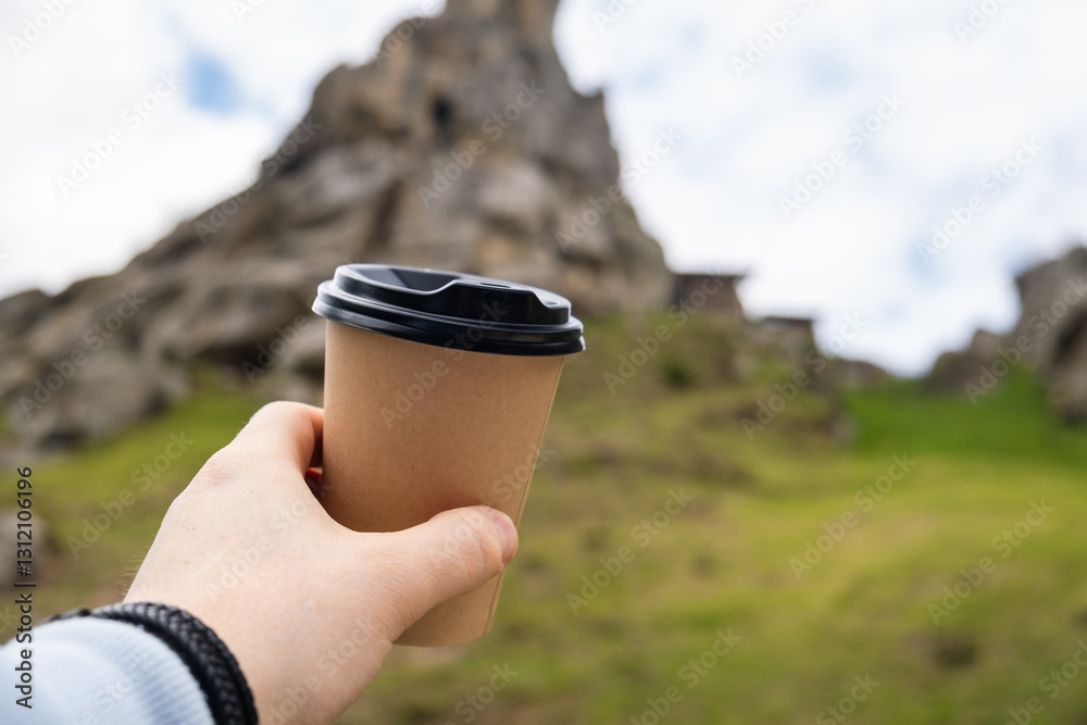Coffee in Nature: A Scenic Mountain View