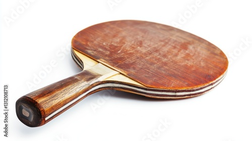 A professional table tennis racket, designed for competitive play, isolated on a white background. photo