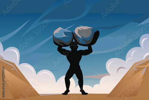 Depiction of a person burdened by PTSD, symbolized by heavy shoulders and a bowed posture, emphasizing emotional weight.
