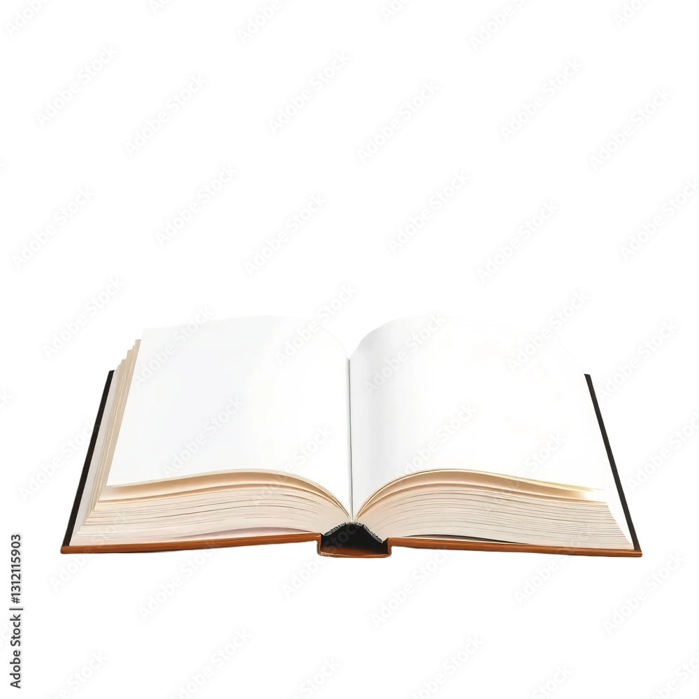 Open book blank pages mockup isolated on transparent background Open book blank pages mockup isolated on transparent background