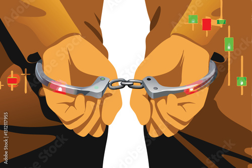 A dramatic image depicting the arrest of a stock trader accused of insider trading, showcasing law enforcement officials and the trader's apprehension in a high-stakes financial setting.