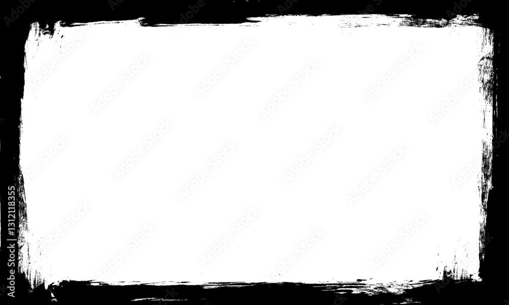 black brush painting blank frame border grunge graphic artistic element