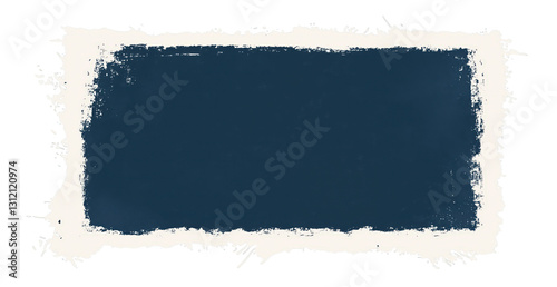 Textured Rectangle: A rugged, painted rectangle with a dark blue center and a textured, off-white border, conveying a sense of depth and artistic flair.