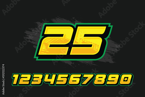 vector racing numbers for drag motorbikes, car, and jersey Vector EPS 10