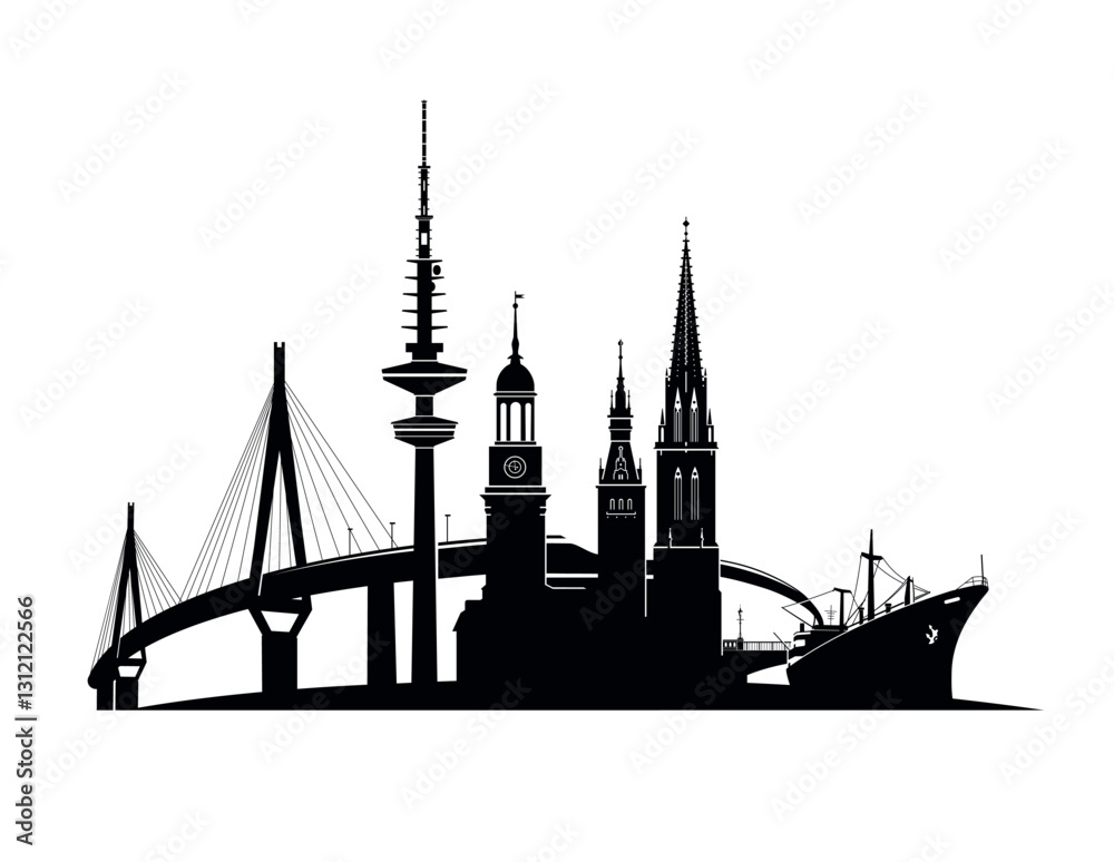 Fototapeta premium Hamburg Skyline
