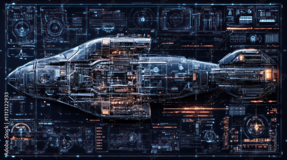Futuristic Spaceship Design Overlay Futuristic Spaceship Design Overlay
