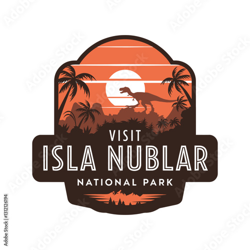 Visit Isla Nublar National Park vector design