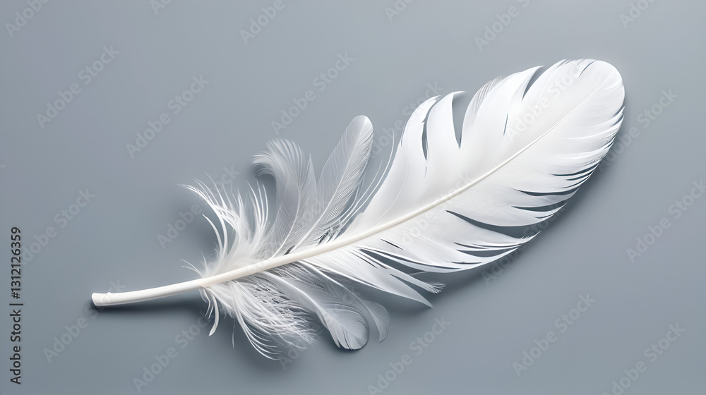 White feather on transparent background