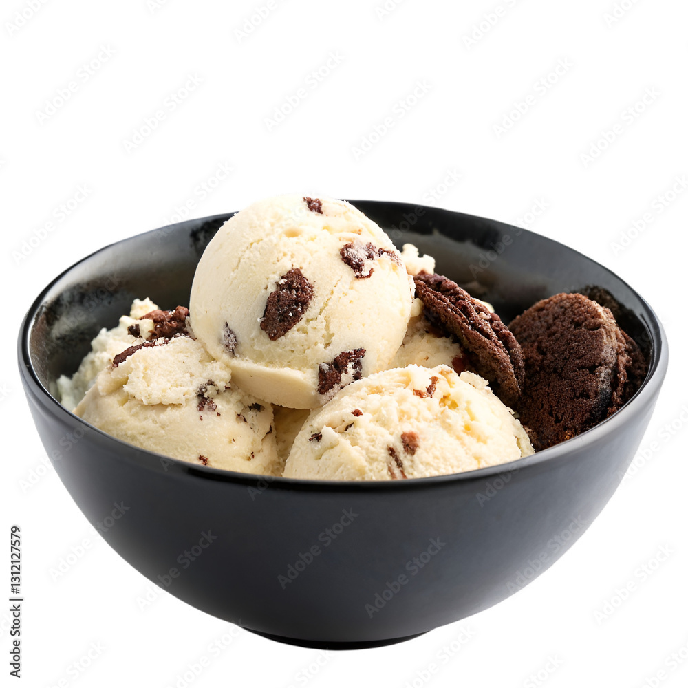 Vanilla ice cream isolated on transparent background Vanilla ice cream isolated on transparent background