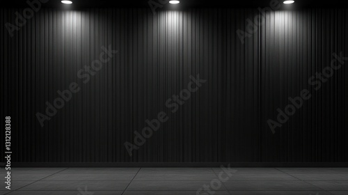 Dark  dramatic room lit by spotlights