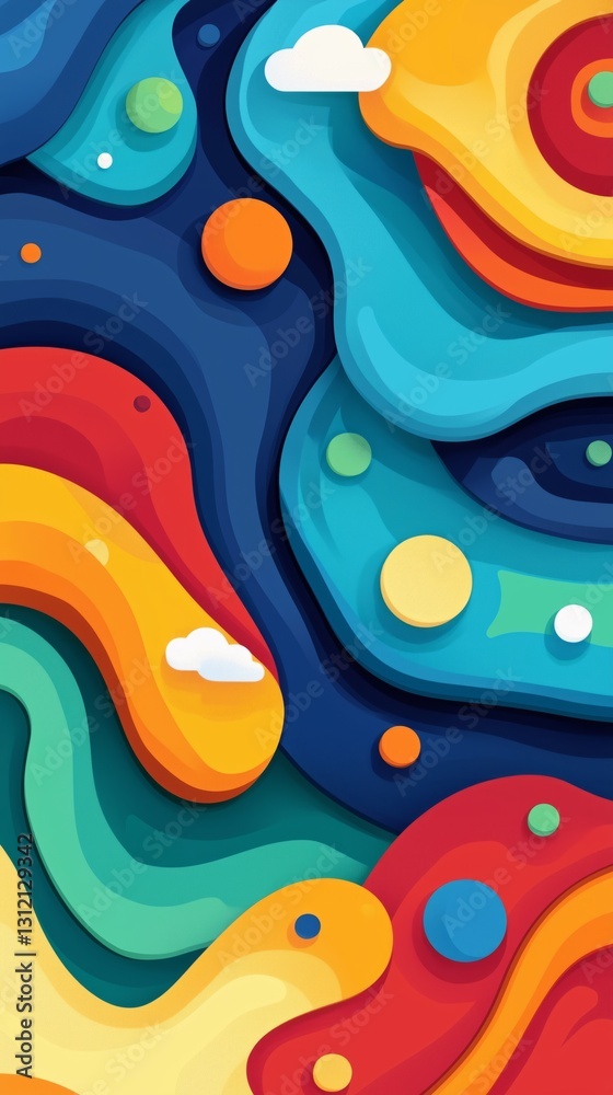 Vibrant abstract waves art digital creation colorful design modern aesthetic Vibrant abstract waves art digital creation colorful design modern aesthetic