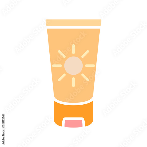 sun cream icon, simple flat style, illustration, logo sign symbol pictogram template, for ui or ux isolated on white for mobile app, editable
