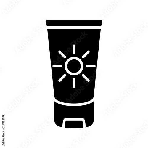 sun cream icon, simple flat style, illustration, logo sign symbol pictogram template, for ui or ux isolated on white for mobile app, editable