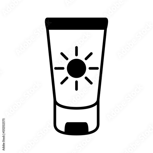sun cream icon, simple flat style, illustration, logo sign symbol pictogram template, for ui or ux isolated on white for mobile app, editable