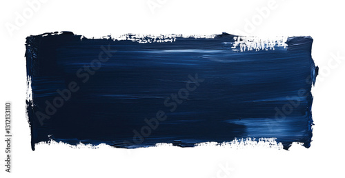 Ink Stroke in Midnight Blue: A bold, rectangular ink stroke in deep midnight blue, a touch of texture adding visual interest.