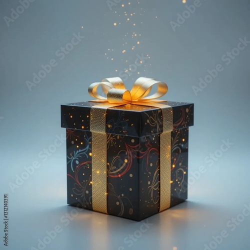 gift box with gold ribbon