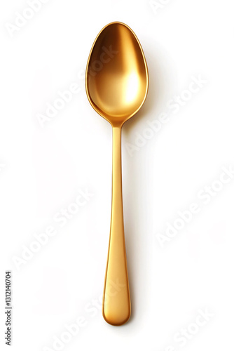 golden spoon on white background