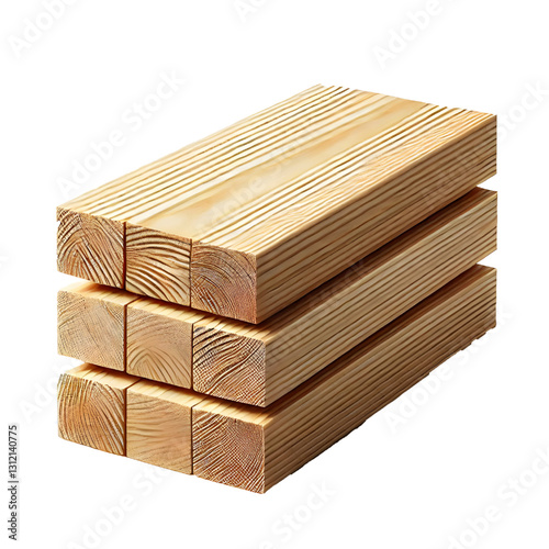 Isolated 2x4 wood boards isolated on white background